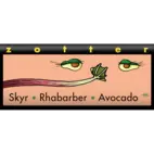 Produktbild: Dunkle Milchschokolade mit Avocado, Rhabarber & Skyr, handgeschöpft