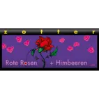 Produktbild: Milchschokolade mit Rosen-Marzipan & Himbeeren, handgeschöpft