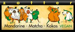 Bio-Bitterschokolade mit Mandarine, Grüntee & Kokosnougat handgeschöpft - jetzt online kaufen