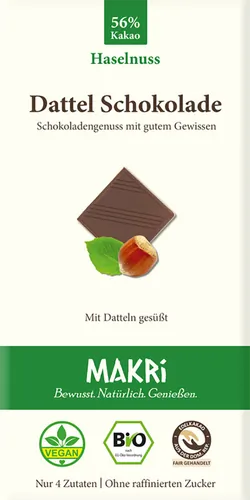 Bio-Dattel-Schokolade mit Haselnuss - jetzt online kaufen bei Natur.com