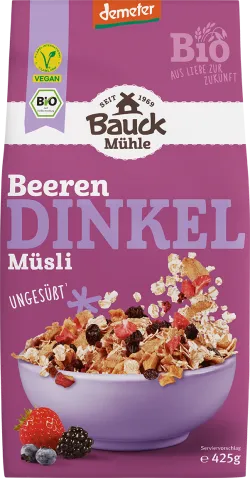 Bio-Dinkel-Müsli mit Beeren ungesüßt - jetzt online kaufen bei Natur.com