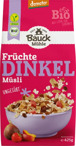 Bio-Dinkel-Müsli mit Früchten ungesüßt - jetzt online kaufen bei Natur.com