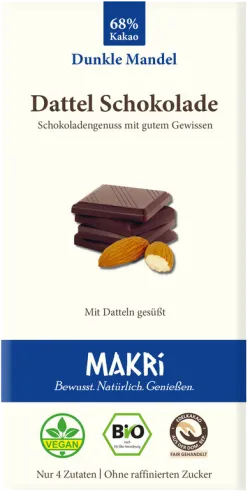 Bio-Dattel-Schokolade mit Mandeln - jetzt online kaufen bei Natur.com