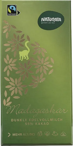 Bio-Edelvollmilchschokolade 55% Kakao Madagaskar - jetzt online kaufen bei Natur.com