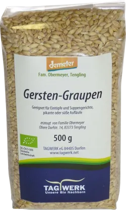 Bio-Gerstengraupen aus Bayern - jetzt online kaufen bei Natur.com