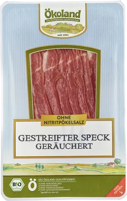 Bio-Gestreifter Speck geräuchert geschnitten - jetzt online kaufen bei Natur.com