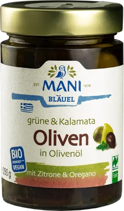 Bio-Grüne & Kalamata-Oliven mit Stein in Olivenöl - jetzt online kaufen bei Natur.com