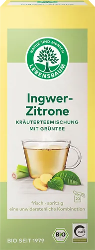 Bio-Grüntee mit Ingwer & Zitrone im Beutel - jetzt online kaufen bei Natur.com