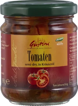 Bio-Halbgetrocknete Tomaten in Kräuteröl - jetzt online kaufen bei Natur.com