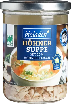 Bio-Hühnersuppe mit Fleischeinlage im Glas - jetzt online kaufen bei Natur.com