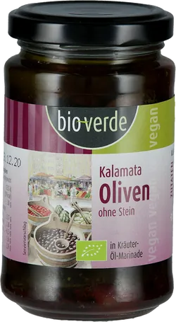 Bio-Kalamata-Oliven in Kräuter-Öl-Marinade - jetzt online kaufen bei Natur.com