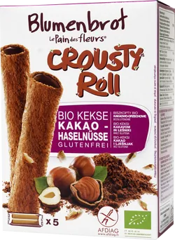 Bio-Keksrollen Crousty Roll mit Kakao-Haselnuss-Creme glutenfrei - jetzt online kaufen