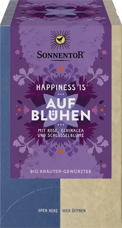 Bio-Kräuter-Gewürztee Happiness is Aufblühen im Beutel - jetzt online kaufen bei Natur.com