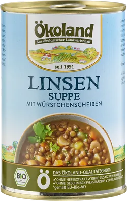 Bio-Linsensuppe mit Würstchenscheiben - jetzt online kaufen bei Natur.com