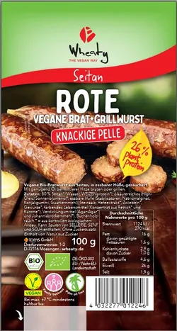 Bio-Rote Seitan-Bratwurst Wheaty - jetzt online kaufen bei Natur.com