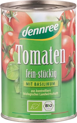 Bio-Tomaten mit Basilikum fein-stückig - jetzt online kaufen bei Natur.com