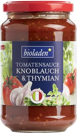 Bio-Tomatensauce mit Knoblauch & Thymian - jetzt online kaufen bei Natur.com