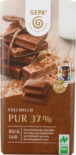 Bio-Vollmilchschokolade mit 37% Kakao - jetzt online kaufen bei Natur.com
