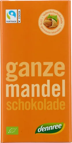 Bio-Vollmilchschokolade mit ganzen Mandeln - jetzt online kaufen bei Natur.com