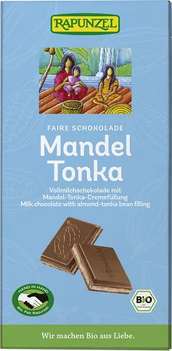 Bio-Vollmilchschokolade mit Mandel-Tonka-Füllung - jetzt online kaufen bei Natur.com