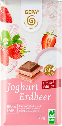 Bio-Weiße Joghurtschokolade & Vollmilchschokolade mit Erdbeere - jetzt online kaufen bei Natur.com