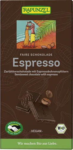Bio-Zartbitterschokolade mit Espressosplittern - jetzt online kaufen bei Natur.com