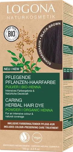 Pflanzen-Haarfarbe-Pulver schwarzbraun - jetzt online kaufen bei Natur.com