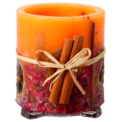Hurrikan-Kerze Apfel, Orange & Zimt