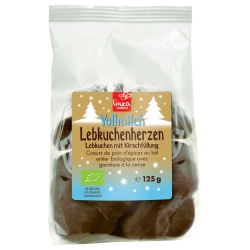 Vollmilch-Lebkuchenherzen mit Kirschfüllung