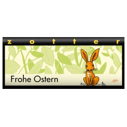Dunkle Bergmilchschokolade Frohe Ostern mit Butterkaramell, handgeschöpft