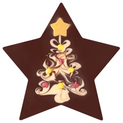 Schokostern mit Tannenbaum, handgemacht