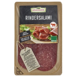 Rindersalami, geschnitten