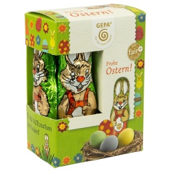 Mini-Vollmilch-Osterhasen in Stanniolpapier, massiv (10 Stück)