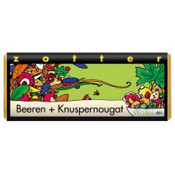 Dunkle Schokolade mit Beeren & Knuspernougat, handgeschöpft