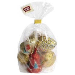 Schoko-Christbaumschmuck in Stanniolpapier